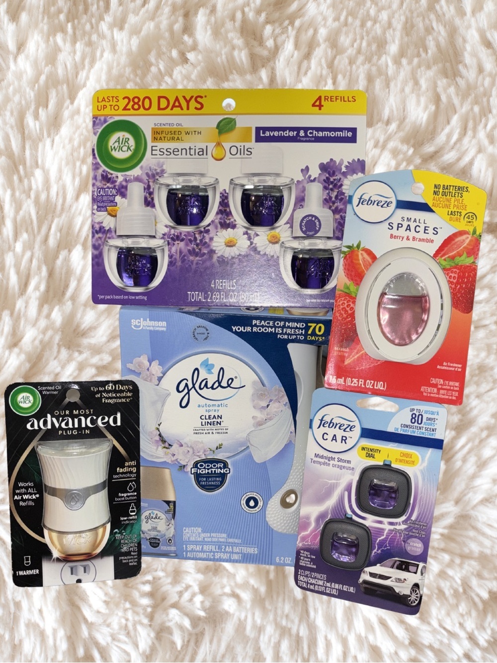 Airwalk not visible - Assorted Air Freshener Refills (Purple, Pink, White, Blue)